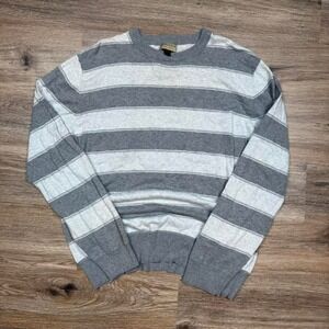 grey and white sonoma knit striped sweater